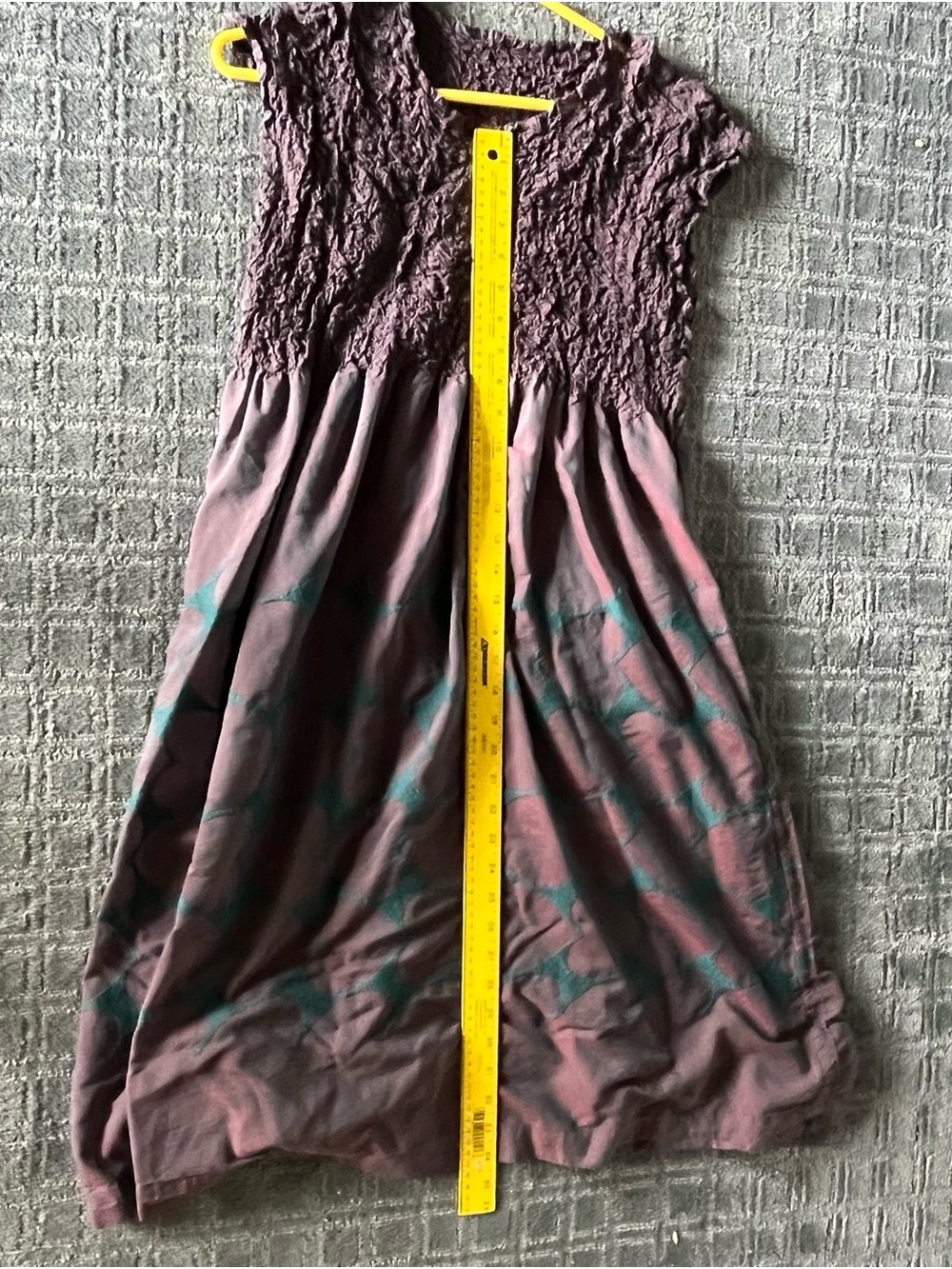 Issey Miyake Light Purple Party Dress with Teal Pattern - Picture 4 of 4